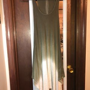Green and white ombré dress